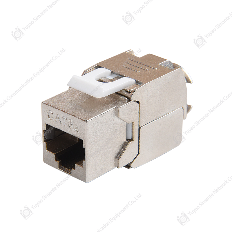 SMT-1061T8C6A-FTP 180 Degree Shielded CAT6A Toolless Keystone Jack
