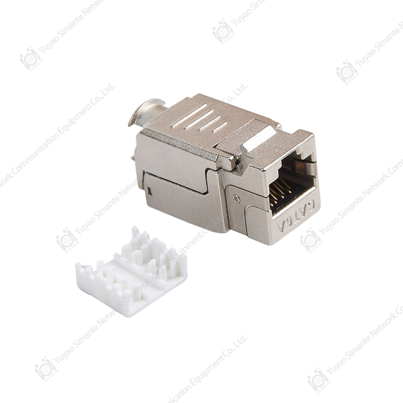 SMT-1048T8C6A-FTP 90 Degree Shielded CAT6A Toolless Keystone Jack