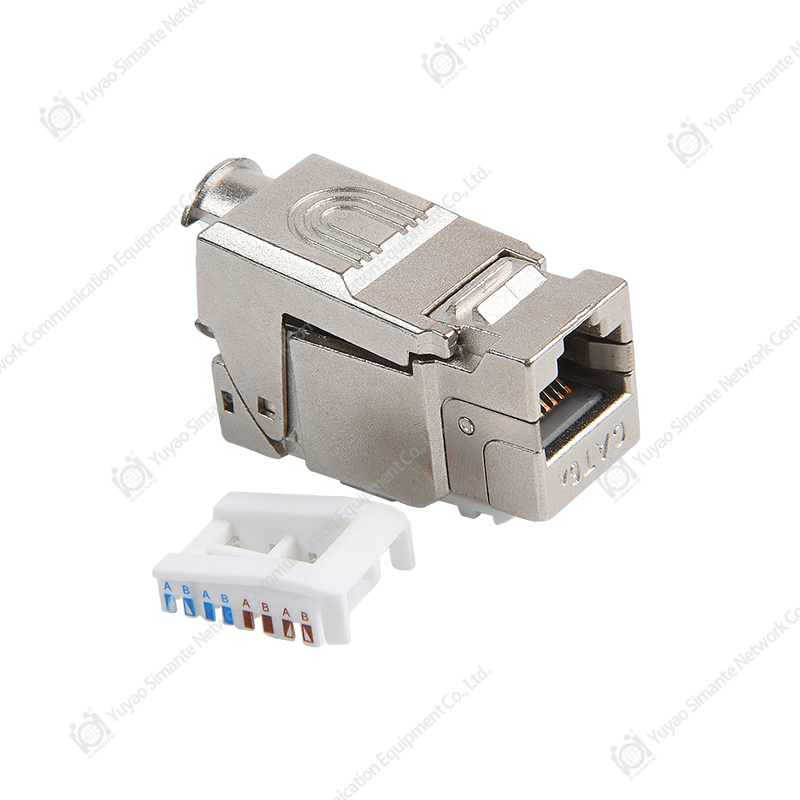 SMT-1043T8C6A-FTP 90 Degree Shielded CAT6A Toolless Keystone Jack