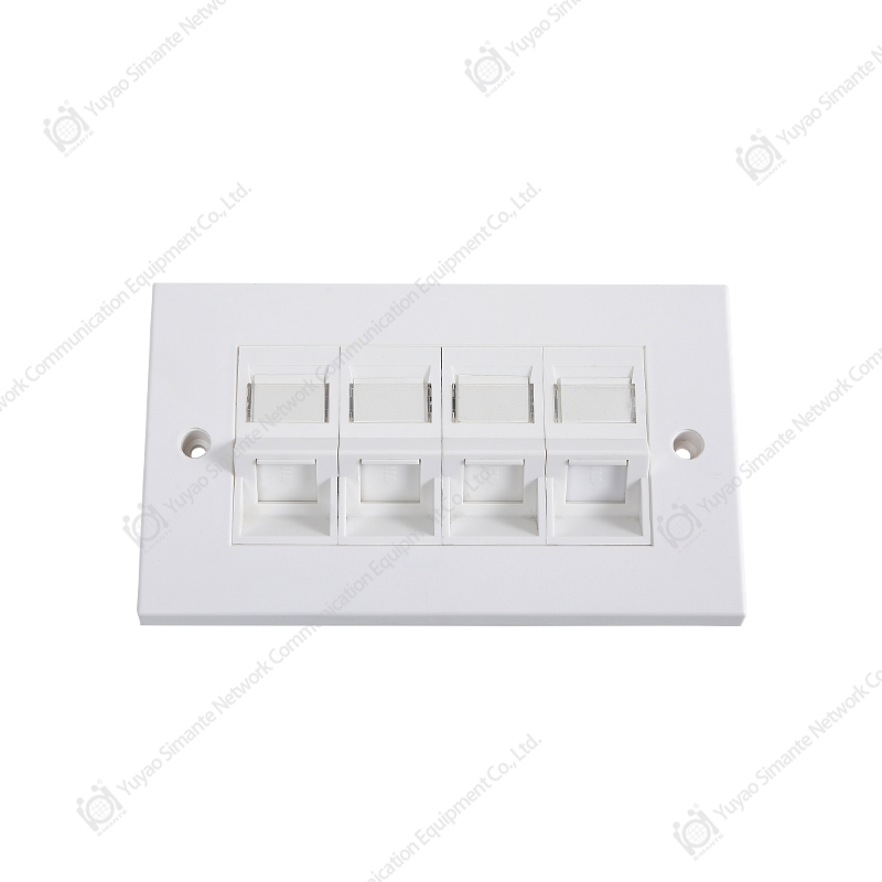 SMT-4306-140P-4X Two Gang 45°Flat Frame UK Type Faceplate