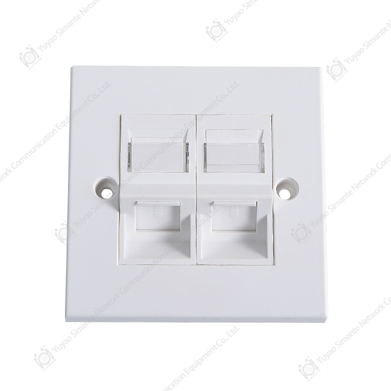 SMT-4306-86P-2X Two Ports Flat Frame 45°UK Type Faceplate